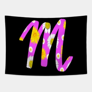 Letter m purple cursive  personalized custom name monogram initials Alphabet M capital letter M Tapestry