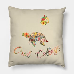 Floral Turtle | Oral Collage Pillow