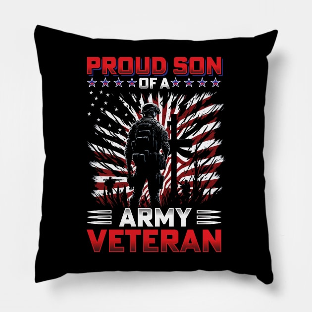 Proud Son Of A Army Veteran Pillow by T-shirt US
