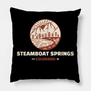 Retro Steamboat Springs Pillow