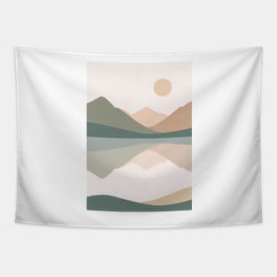 Lake District Mountains Minimalist Landscape Tapestry