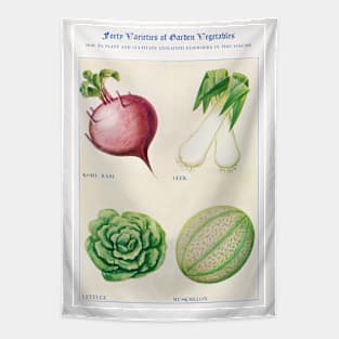 Garden Vegetable watercolor illustration (1915) Tapestry