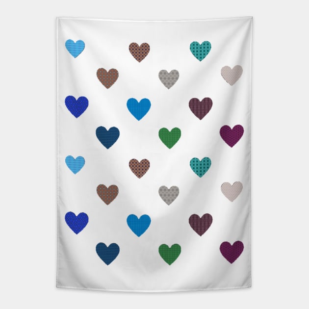 Lots of Little Patterned Hearts 2 Tapestry by Amanda1775