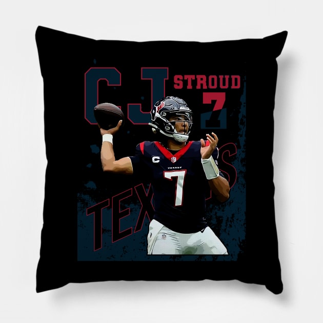 cj stroud || texans Pillow by Aloenalone