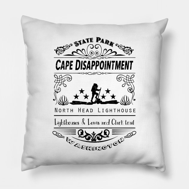 Cape Disappointment State Park Washington Pillow by artsytee