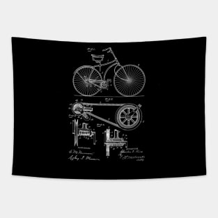 Bicycle Vintage Patent Drawing Tapestry