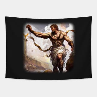 Painting of a Greek god Tapestry