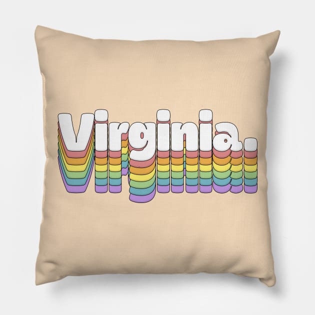 Virginia // Retro Typography Design Pillow by DankFutura