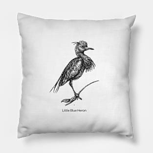 Little Blue Heron Bird Pillow