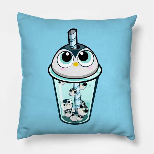 Penguin Boba Pillow by Octopus Cafe