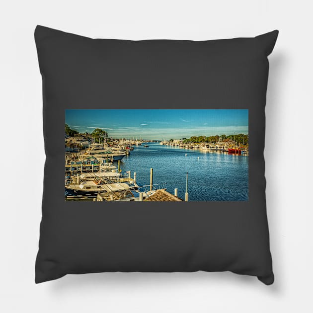 Falmouth Harbor, Cape Cod Pillow by Gestalt Imagery