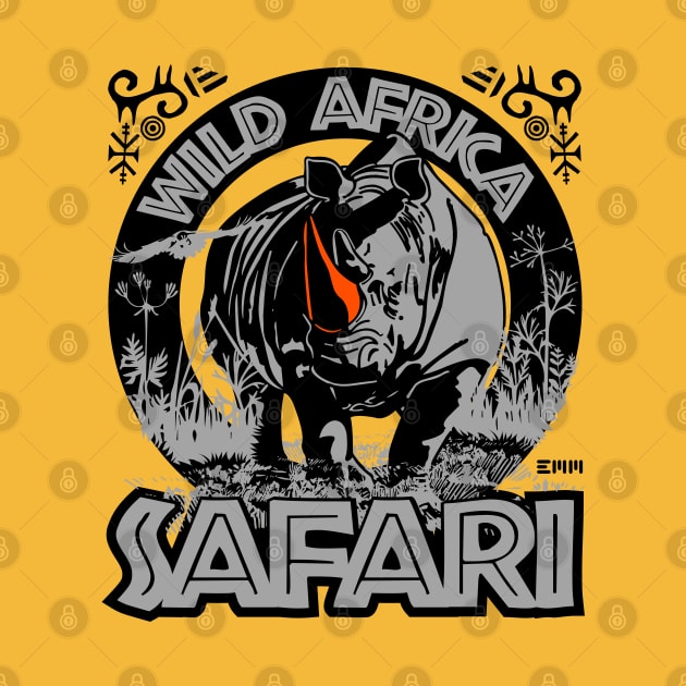 Wild Africa Safari, rhinoceros, by ArtMofid