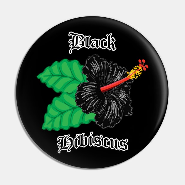 Black Hibiscus – Gothic flower Pin by IrvinGoth Garden