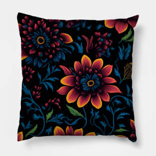 Seamless Flower Design Pillow