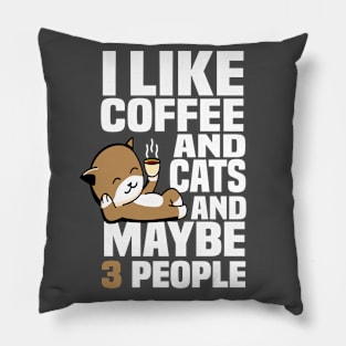 I Like Coffee And Maybe 3 People Pillow