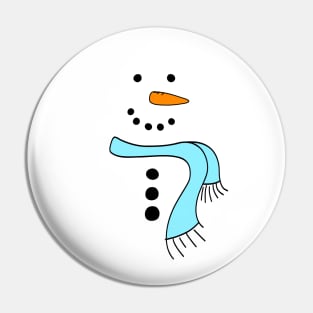 Cute Doodle Snowman with Bright Blue Scarf, made by EndlessEmporium Pin