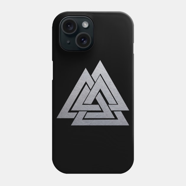 Iron Viking Valknut | Metallic Viking Symbol Phone Case by DesignsbyZazz