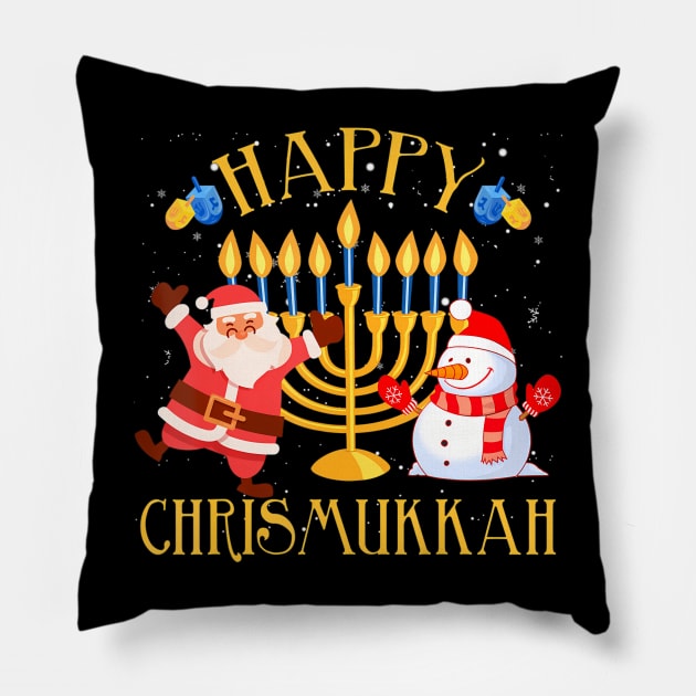 Happy Chrismukkah Funny Hanukkah Christmas Jewis Pillow by eylaaadamf