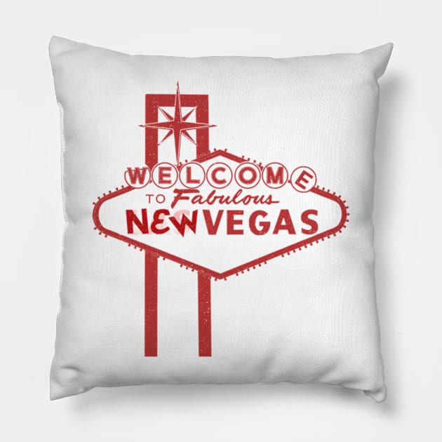 Welcome to New Vegas Fallout New Vegas Red Logo Pillow by selmaeelsharon