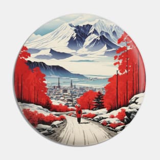 Hokkaido Japan Travel Vintage Tourism Poster Pin