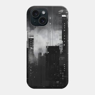 Black And White Japanese Aesthetic City Tokyo Landscape Phone Case