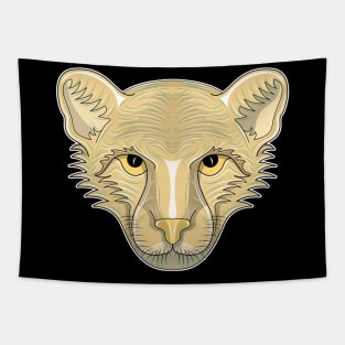 brown cheetah cartoon face Tapestry