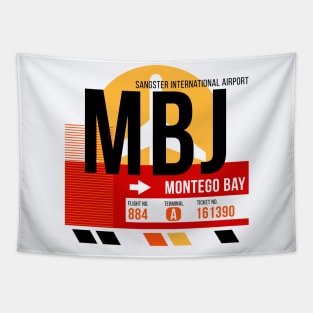Montego Bay (MBJ) Airport // Sunset Baggage Tag Tapestry