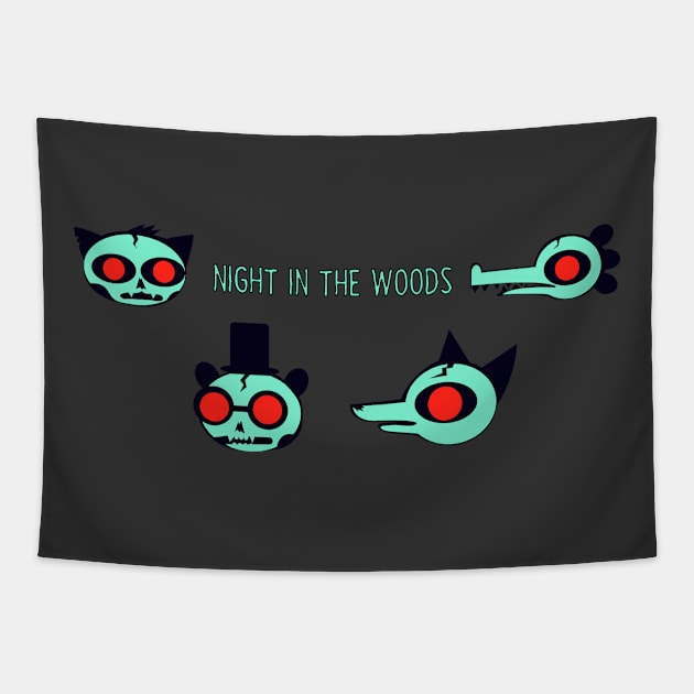 Night in the wood Skulls Tapestry by MigiDesu