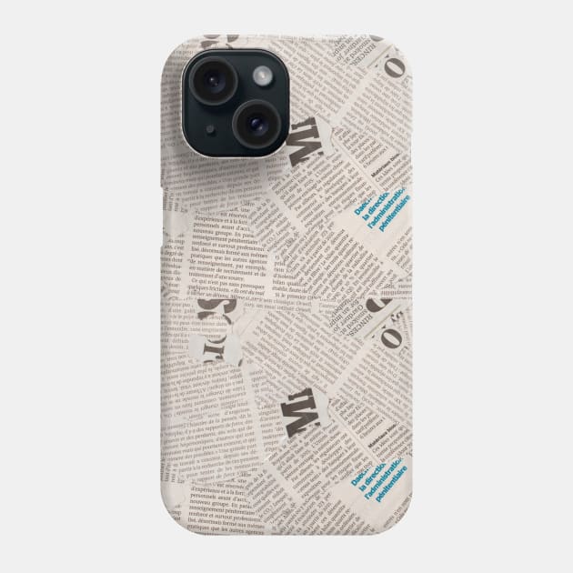 Newspaper Art Phone Case by marieoficial