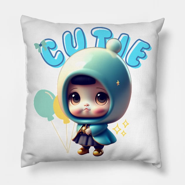 Cute Chibi Character Pillow by D'via design