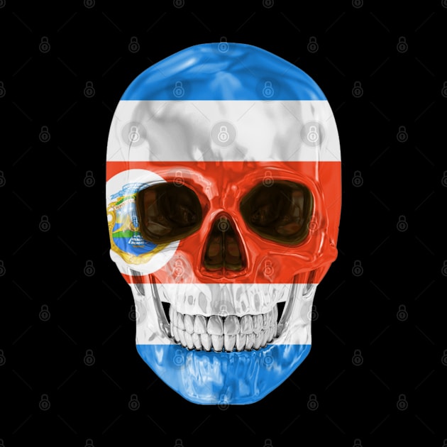 Costa Rica Flag Skull - Gift for Costa Rican With Roots From Costa Rica by Country Flags