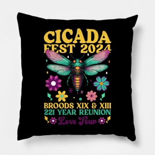 Cicada Fest 2024 Broods XIX & XIII Entomology Cicada Lover Pillow