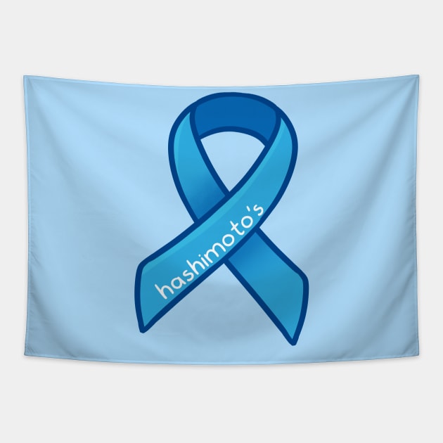 Hashimoto's Thyroiditis Awareness Ribbon Tapestry by leashonlife