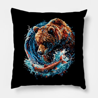 Grizzly Bear Majestic Mights Pillow