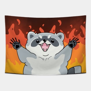 Raccoon Arson Tapestry