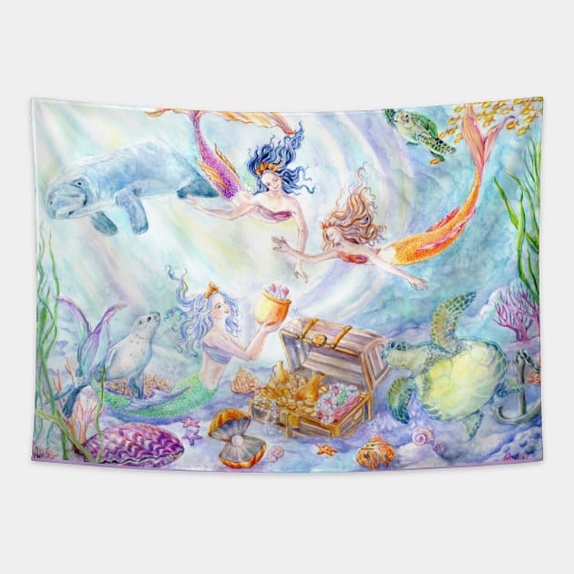 The Sisters' Treasure Find Tapestry by cristinahansen