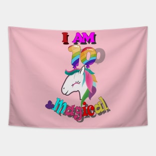 unicorn 10th birthday: I am 10 and magical Tapestry