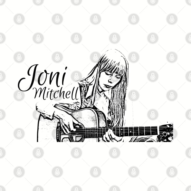 Joni mitchell, 1970s retro vintage by Degiab