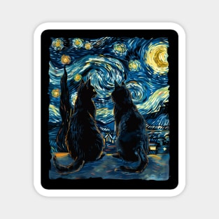 Cat Starry Night Constellation Magnet