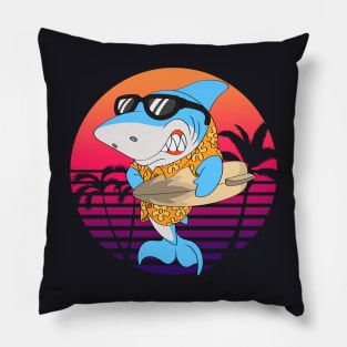 Surfer Shark Surfing Holidays Pillow