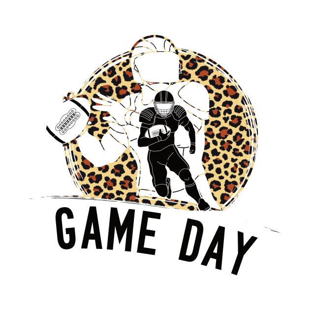 Game Day Football Leopard Funny Football fans gift by DODG99