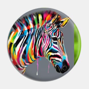 rainbow zebra Pin