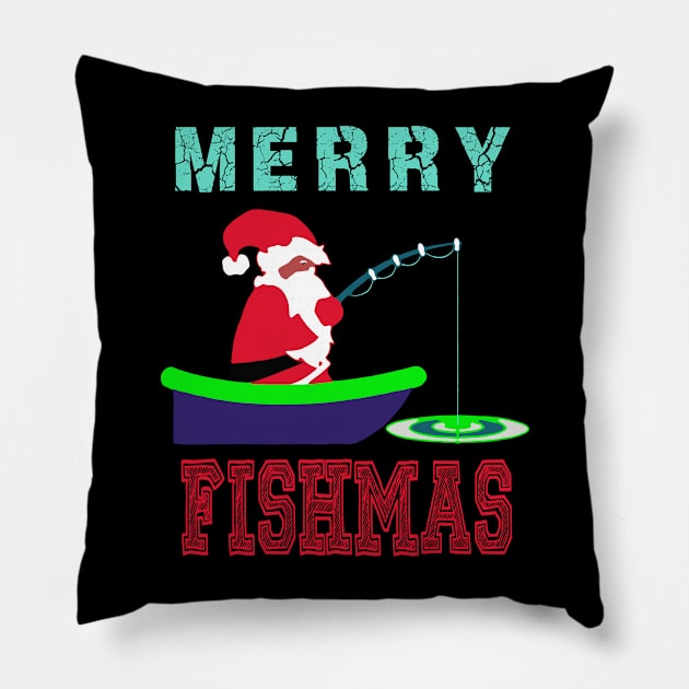 MERRY FISHMAS Pillow by monami