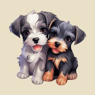 Puppy Pals: Miniature Schnauzer Duo T-Shirt