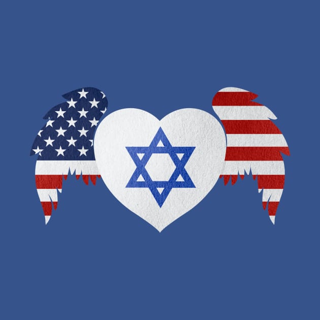 Israel And United States Winged Heart by ArtOnTheRun