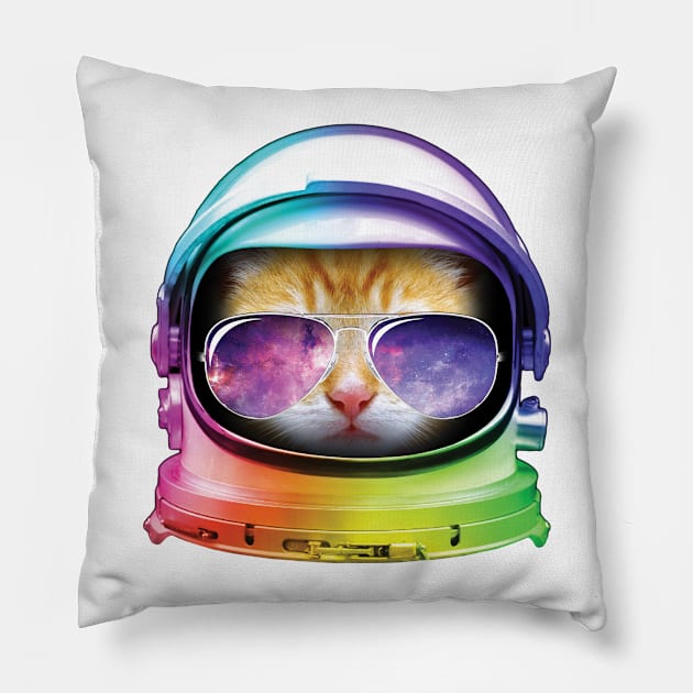 Kitty in Space Pillow by tonydesign