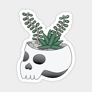 Succulent Skull Planter, folk punk, dark art Magnet