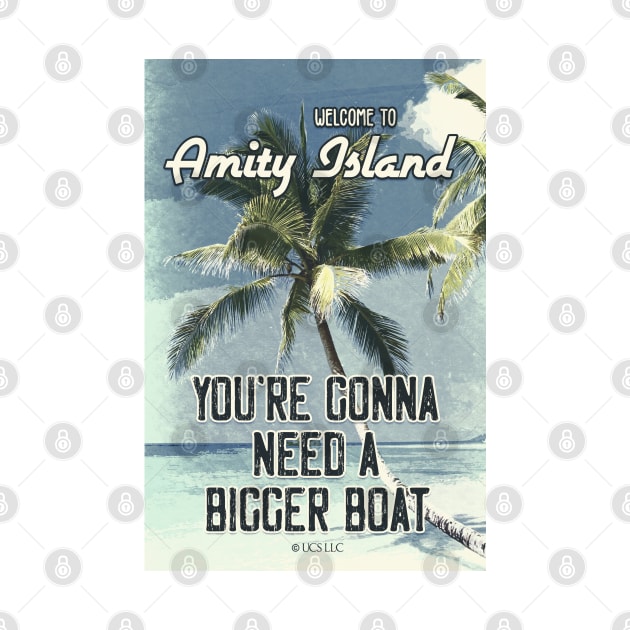 JAWS Amity Island Vintage Style Movie Poster You`re Gonna Need A Bigger Boat by Naumovski