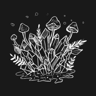 Forrest Witch Crystals, Mushrooms & Foliage Goth Punk T-Shirt