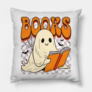 Book Reading Ghost T-Shirt Pillow